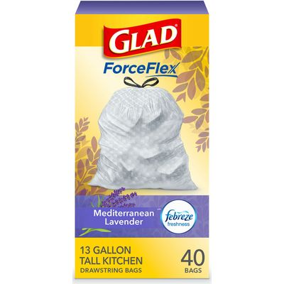 Glad Tall Kitchen Drawstring Bags Lavender
