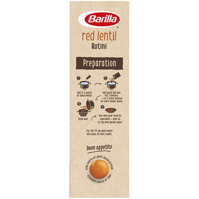 Barilla® Red Lentil Pasta, Gluten Free Pasta, Rotini