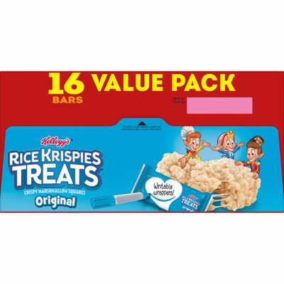 Kellogg's Rice Krispies Treats Marshmallow Snack Bars, Kids Snacks, School Lunch, Original