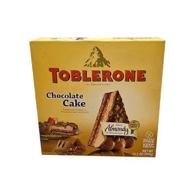 Almondy Chocolate Topped with Chunks Of Toblerone Milk Chocolate Cake