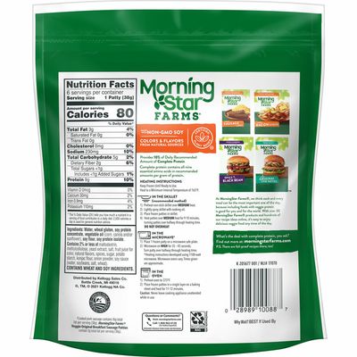 Morning Star Farms Meatless Sausage Patties, Plant Based Protein, Frozen Breakfast, Original