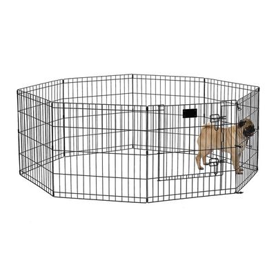 Midwest Homes for Pets 8-Panel 24" x 24" Black Pet Exercise Pen With Door
