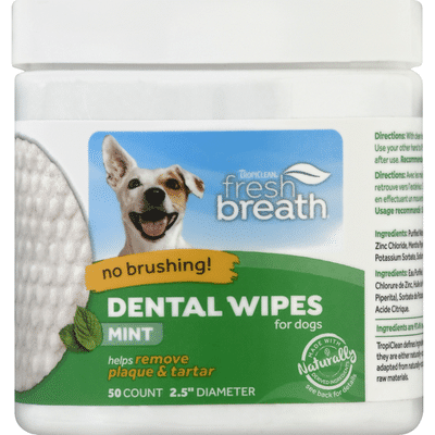 Tropiclean Dental Wipes for Dogs, Mint