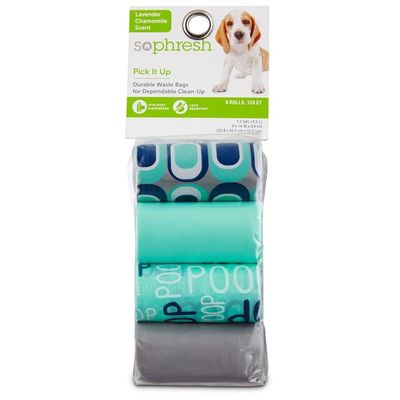 So Phresh Pick It Up Print & Scented Dog Waste Bags Teal 120 Count