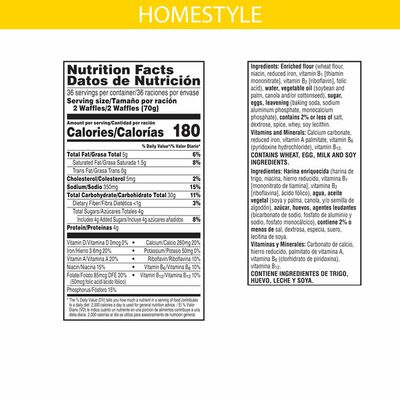 Eggo Frozen Waffles, Frozen Breakfast, Toaster Waffles, Homestyle