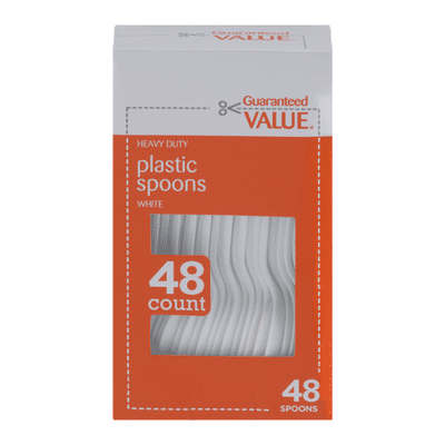 Guaranteed Value Plastic Spoons White - 48 CT