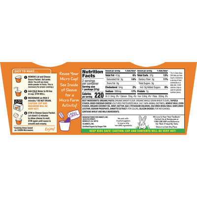 Annie's Real Aged Cheddar Macaroni & Cheese, Microwavable Mac & Cheese