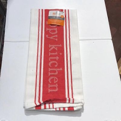 Mukitchen Pepper Red Designer Cotton Jacquard Weave Loving Life Towel