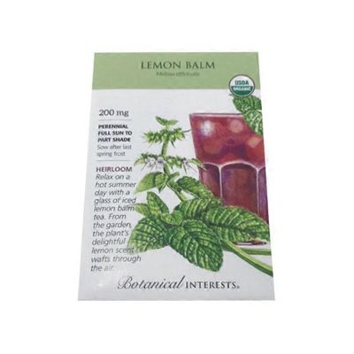 Botanical Interests Organic Lemon Balm Seeds