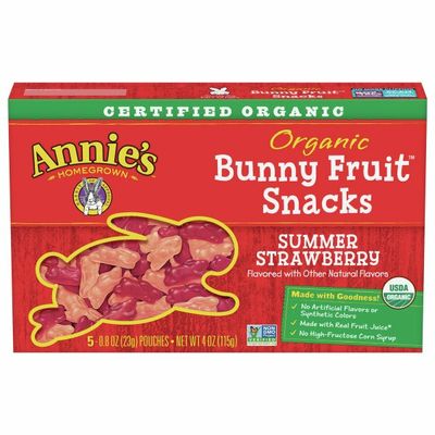 Annie's Bunny Fruit Snacks, Organic, Summer Strawberry