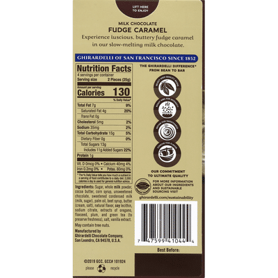 Ghirardelli Chocolate Milk Chocolate, Fudge Caramel