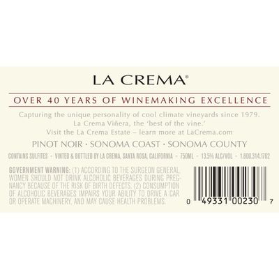 La Crema Pinot Noir, Sonoma Coast