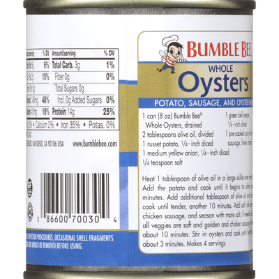 Bumble Bee Whole Oysters