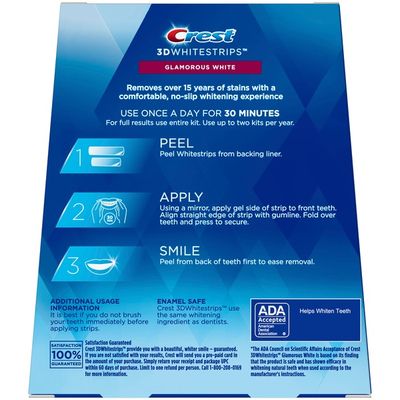 Crest 3Dwhitestrips Glamorous White At-Home Teeth Whitening Kit