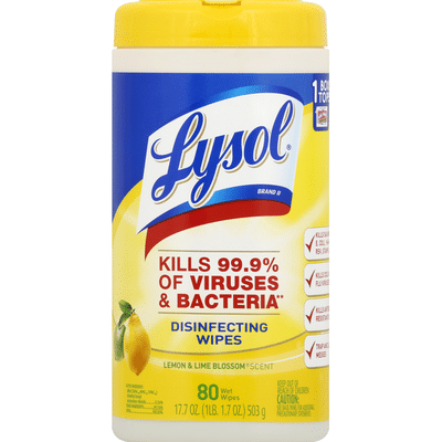 Lysol Disinfecting Wipes, Lemon & Lime Blossom Scent