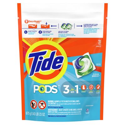 Tide Pods Liquid Laundry Detergent Pacs, Clean Breeze