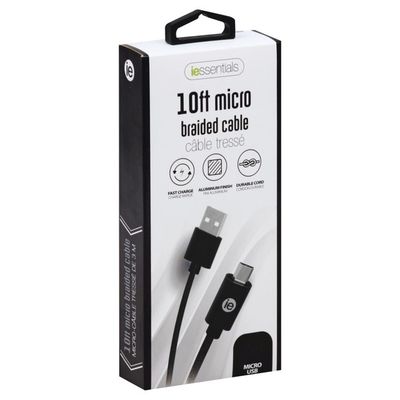 I Essentials Cable, Braided, 10 Feet Micro