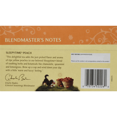 Celestial Seasonings Sleepytime Peach Caffeine Free Herbal Tea Bags