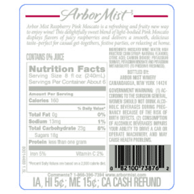 Arbor Mist Raspberry Pink Moscato Fruit Wine