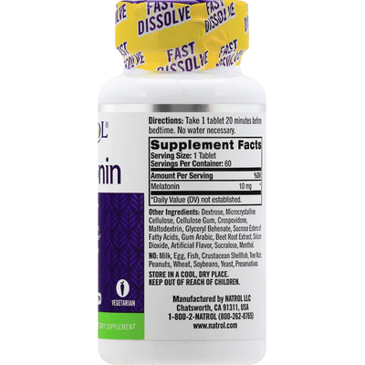 Natrol Melatonin, 10mg, Fast-Dissolve, Maximum Strength