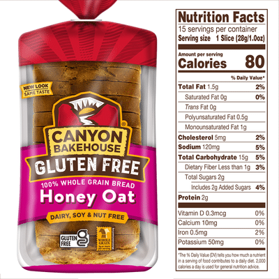 Canyon Bakehouse Gluten Free Honey Oat 100% Whole Grain Bread