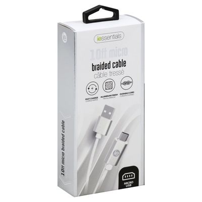 I Essentials Cable, Braided, Micro, 10 ft