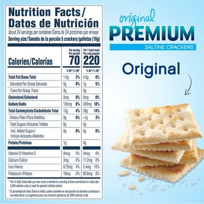 Wheat saltine crackers nutrition facts