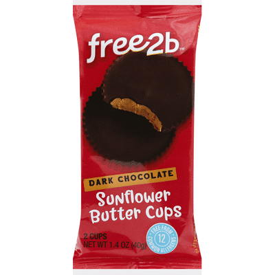 free2b Sunflower Butter Cups, Dark Chocolate