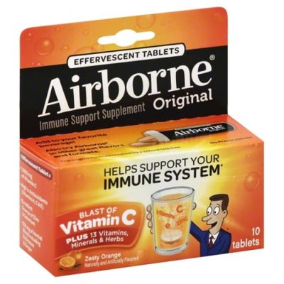 Airborne® Zesty Orange Effervescent Tablets - 1000mg of Vitamin C - Immune Support Supplement