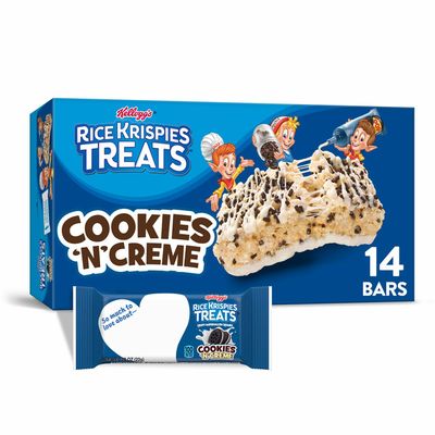 Kellogg's Rice Krispies Treats Marshmallow Snack Bars, Kids Snacks, Cookies'n'Creme