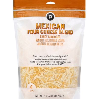 Publix Cheese, Mexican Four Cheese Blend, Fancy Shredded