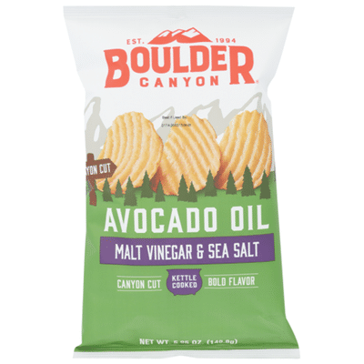Boulder Canyon Kettle Cooked Potato Chips Avocado Oil Malt Vinegar & Sea Salt