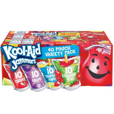 Kool-Aid Jammers Cherry, Grape, Tropical Punch & Strawberry Kiwi Artifically Flavored Soft Drink Variety Pack