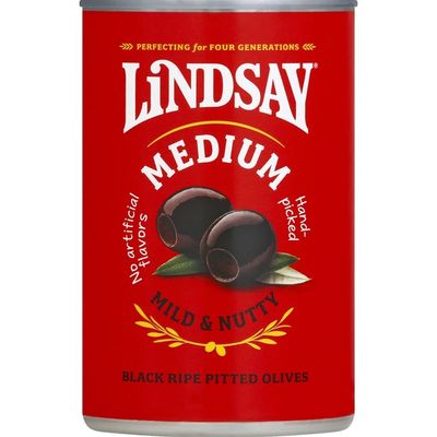 Lindsay Ripe Pitted Olives, Mild & Nutty, Black, Medium