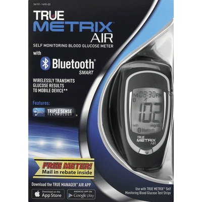 True Metrix Blood Glucose Meter, Self Monitoring, Bluetooth Smart