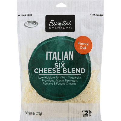 Essential Everyday Six Cheese Blend, Italian Style, Fancy Cut