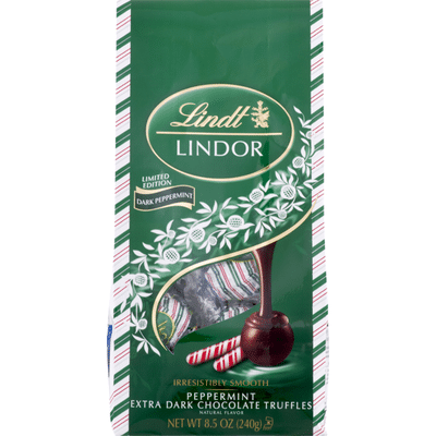 Lindt Lindor Peppermint Extra Dark Chocolate Truffles 8 5 Oz Instacart