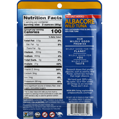 Wild Planet Wild Tuna, Albacore