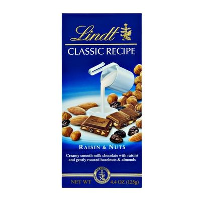 Lindt Classic Recipe Raisin & Nuts Milk Chocolate (4.4 oz) - Instacart