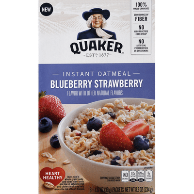 Quaker Blueberry Strawberry Instant Oats Hot Cereal 8 2 Oz Instacart