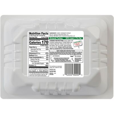 Jennie-O 93% Lean/7% Fat Fresh All-Natural Ground Turkey