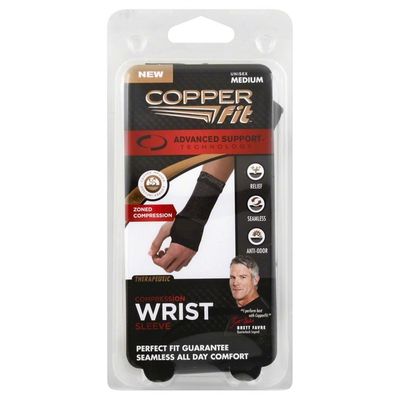 Copper Fit Wrist Sleeve, Compression, Unisex, Medium