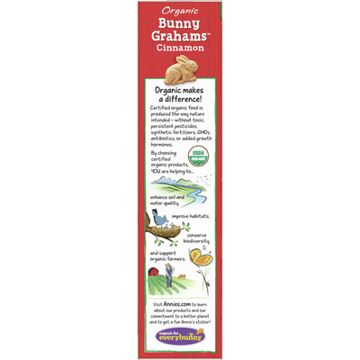 Annie's Organic Cinnamon Whole Grain Bunny Graham Snacks