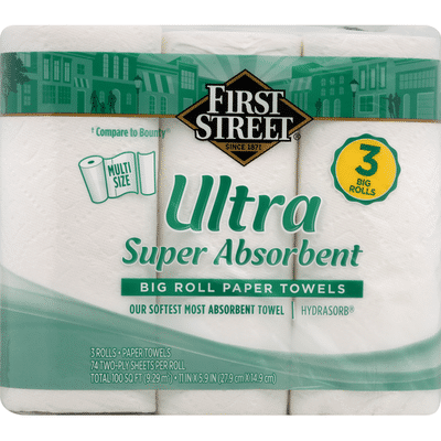 First Street Paper Towels Super Absorbent Big Roll Ultra Multi Size Two Ply 3 Each Instacart