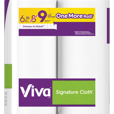Viva Towels, Choose-A-Sheet, Big Rolls, 1-Ply