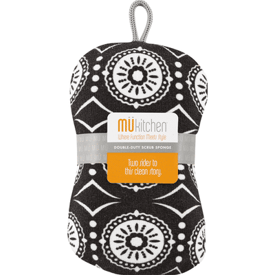 MUkitchen Scrub Sponge, Double-Duty, Marrakesh Black