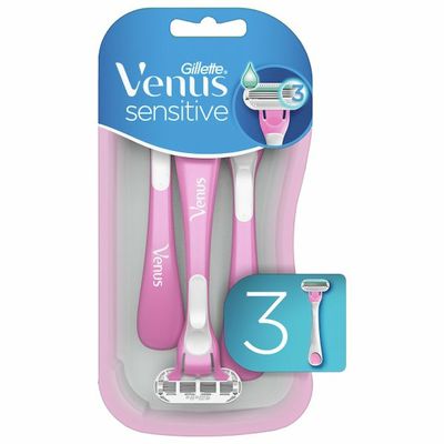 Gillette Gillette Razors, Disposable, 3 Blades, Sensitive
