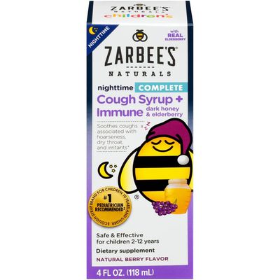 Zarbee's Naturals Children's Complete Cough Syrup + Immune Nighttime, Berry