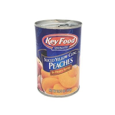 Key Food Sliced Yellow Cling Peaches In Heavy Syrup