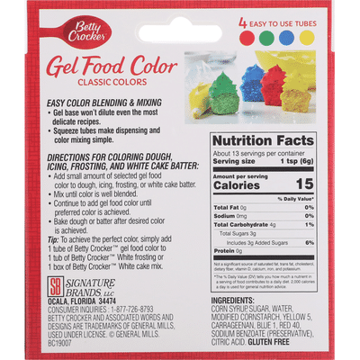Betty Crocker Gel Food Color, Classic Colors